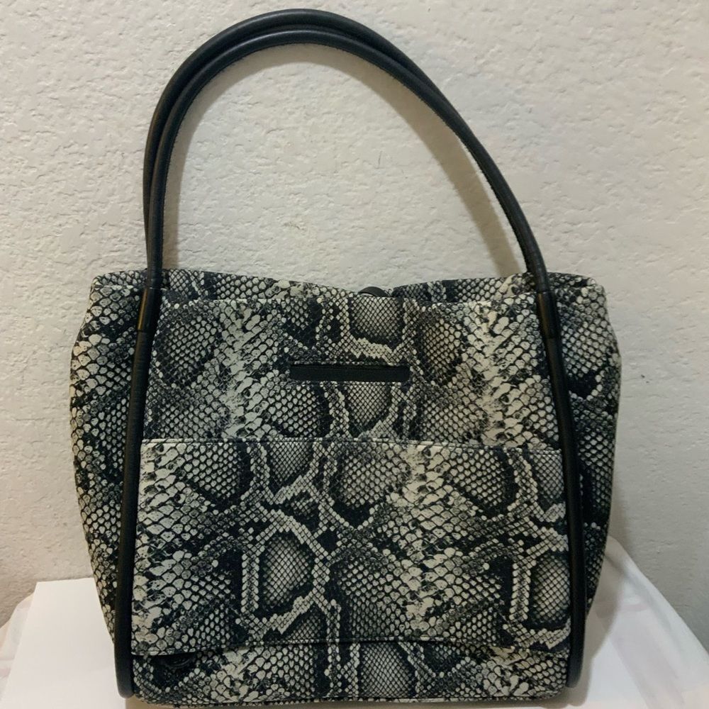 Thacker Tery Tote Black & White Python - image 4